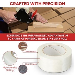 Filament Reinforced Strapping Fiberglass Tape 3.9 mil – 3/4 in. x 60 yds. 10Pack