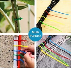 Green Garden Zip Ties 8 Inch 3.6MM 100 Pack Self Locking Nylon Cable Ties Plasti
