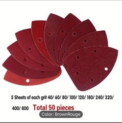 AUSTOR 50pcs Heavy-Duty Mouse Sanding Pads, 10 grits (40-800) Pre-Punched Holes