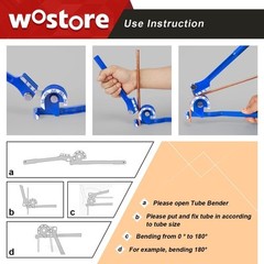 Versatile Hand-Powered Tubing Bender – 1/4″, 5/16″, & 3/8″ for Precision Repairs