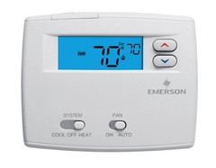 1F86-0244 Emerson White Wall Thermostat Heat/Cool Heat Pump Non Programmable