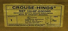 CROUSE HINDS NST1018F-D30360 30 AMP 600VAC FUSIBLE DISCONNECT SWITCH NEW IN BOX!