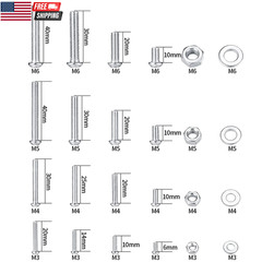 1080 Pcs Screws Bolts & Nuts Assortment Kit Metric Machine Screws & Nuts & Flat