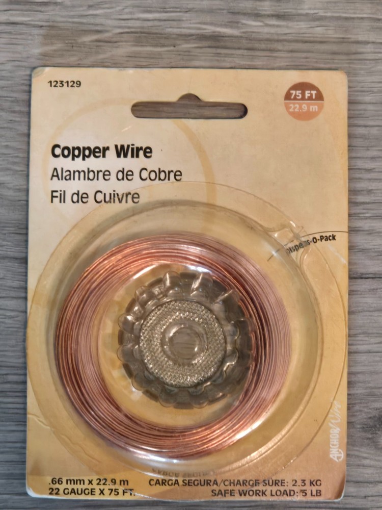 Copper Wire 22 Gauge x 75 Feet