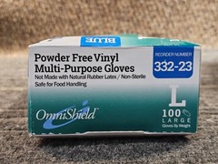 (QTY 1000) OmniShield 332-23 Large Blue Vinyl Powder Free Multi-Purpose Gloves