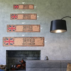 SHEFFIELD UNITED KINGDOM Vintage Street Sign British Britons Brits flag city