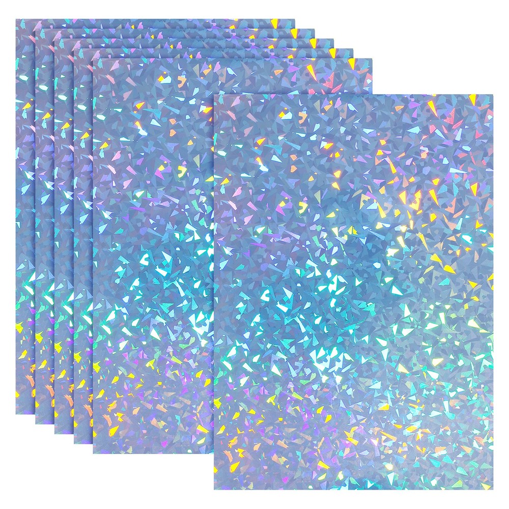12x8in Printable Holographic Sticker Paper 6 Sheets Diamond Pattern