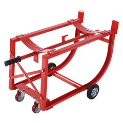 Drum Cradle With 4 Wheels, 55Gal Drum Cradle, 600lbs ,Red for Workshop&Factory