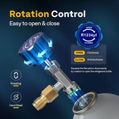 R1234yf Self Sealing Can Tap Valve w/ Tank Adapter for 1/4″ and 1/2″ AC Charging