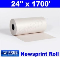 24″ x 1700` 30# Newsprint Shipping Wrapping Stuffing Packaging Paper Roll