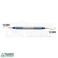 5 Pcs Dental Gracey Curettes 13/14 Gold Coated Double Ended Hollow Handle Set