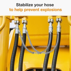 1/8″ x 20″ Hose Whip Safety Cable – Heavy Duty Whip Check for Hydraulic Lines