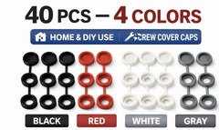 40 PCS Snap-On Screw Cover Caps – 4 Colors | Furniture, Cabinets, DIY