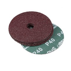 4-Inch x 5/8-Inch Aluminum Oxide Resin Fiber Discs Center Hole 40 Grit 10Pcs