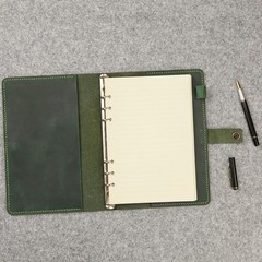 Personalised A5 A6 Leather Refillable Planner Binder 6 Ring Travelers Journal