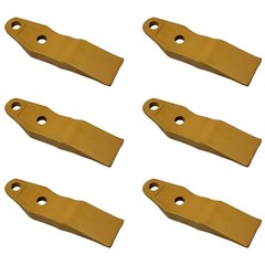 6 Skid Steer, Loader Bolt-On Uni-Teeth 132-4720, 2 3/8″ Hole to Hole Spacing