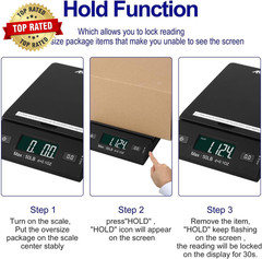 50 Lb All-In-One Black Digital Shipping Postal Scale with Adapter (W-8250-50B)