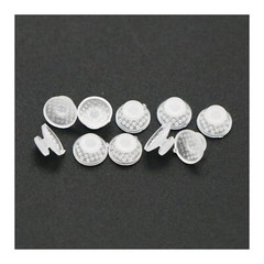 100 Pcs Dental Orthodontic Ceramic Lingual Button Clear Bondable Round Base Mesh
