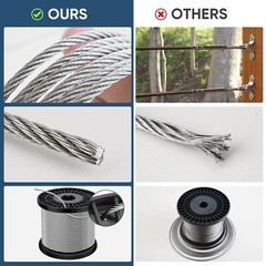 1/8″ Deck Railing Cable with Cutter, Premium Stainless Steel Wire Rope Aircraft