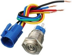 Latching Pushbutton Switch 16mm 5/8″ 12V-24V 5A Power Angel Eye LED Light Met…