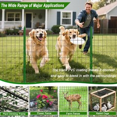 Welded Wire Fence 36inch x 2inch x 3inch Black PVC Coated Garden Fencing 50ft