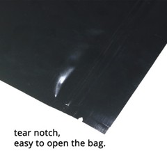 Multi-Size Both Sided Glossy Black Foil Mylar Flat Zip lock Bag Wholesale B01