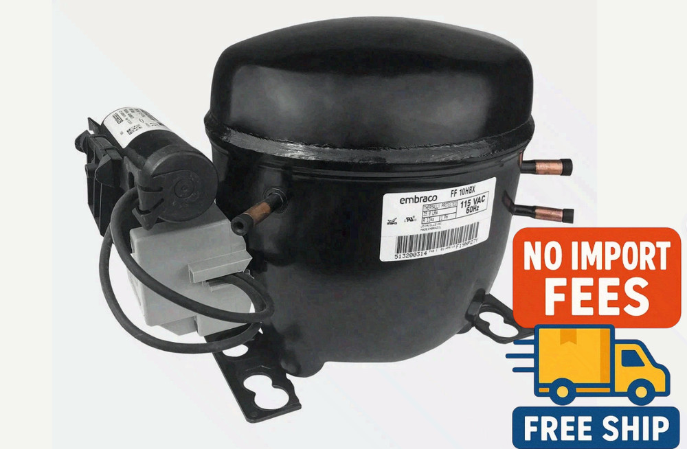 Embraco FF10HBX 1/4 HP Refrigeration Compressor 115V R134a 3650 BtuH