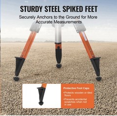 VEVOR Laser Level Tripod Stand 5/8″-11 Thread 27.16-67.71 in Height Adjustment
