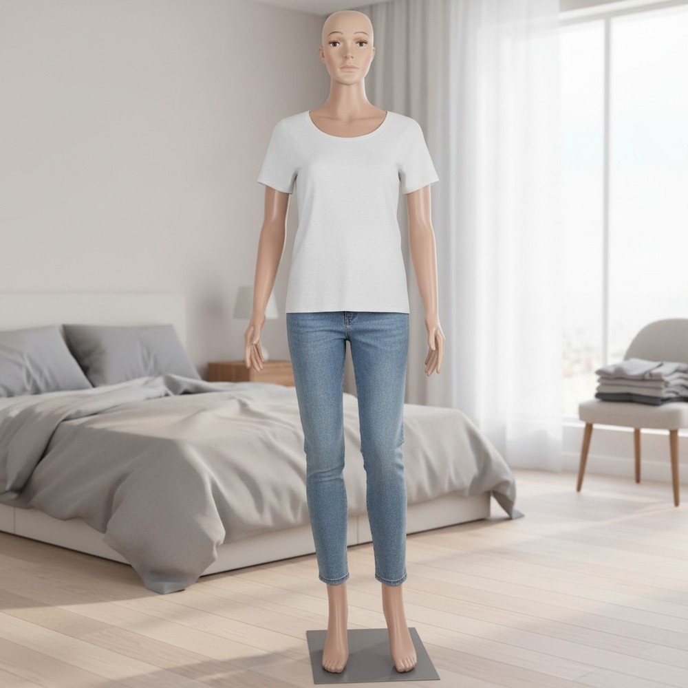 Female Mannequin Full Body PP Realistic Display Head Turns Dress Form with Base