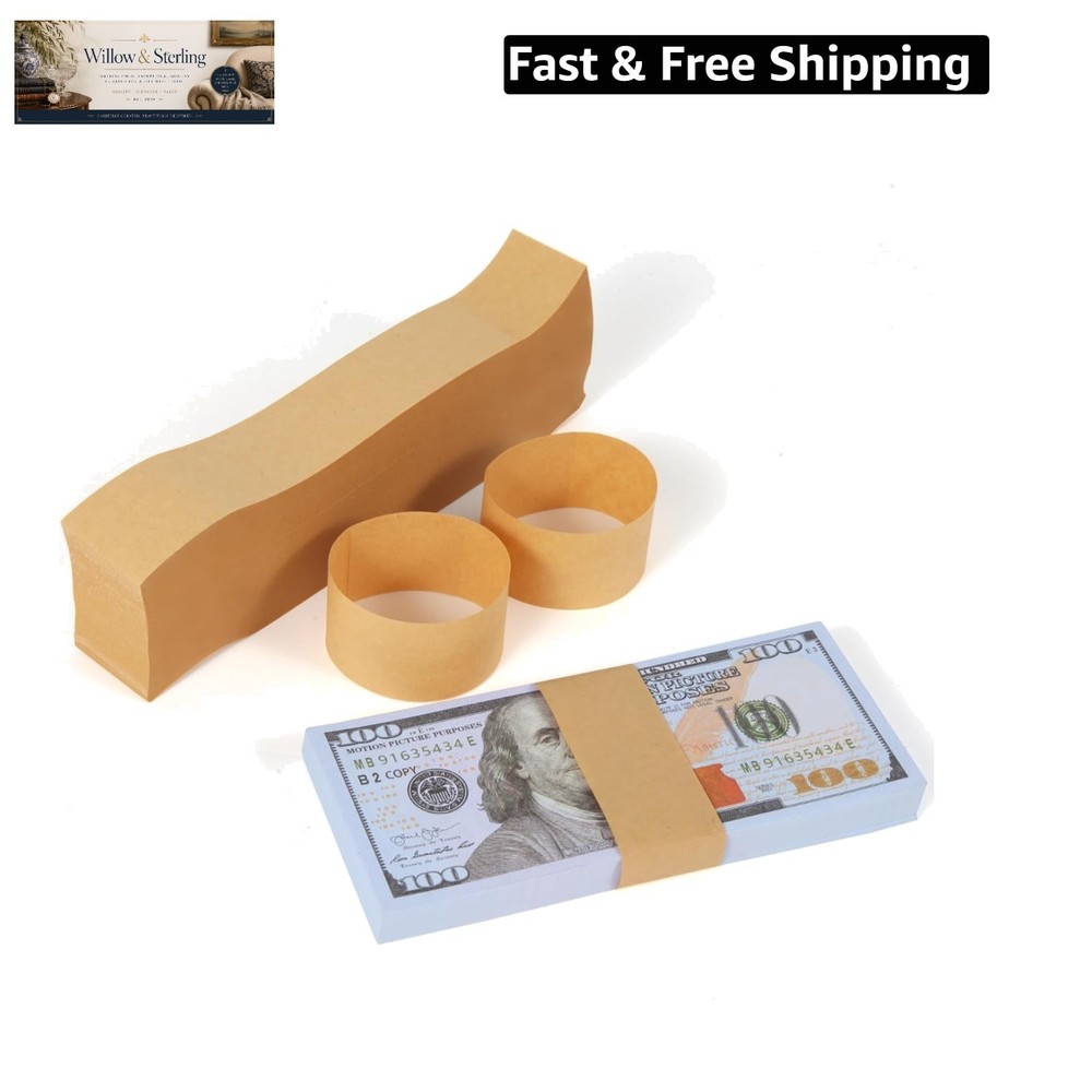 Kraft-200 Pcs Money Bands for Cash, Self-Adhesive Currency Straps for Bills t…