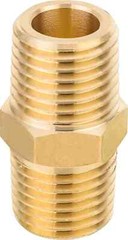 4 Pack- Valor 1206-4P Brass Hex Nipple 1/4″ X 1/4″ Male NPT- Fuel/Air/Water/Gas