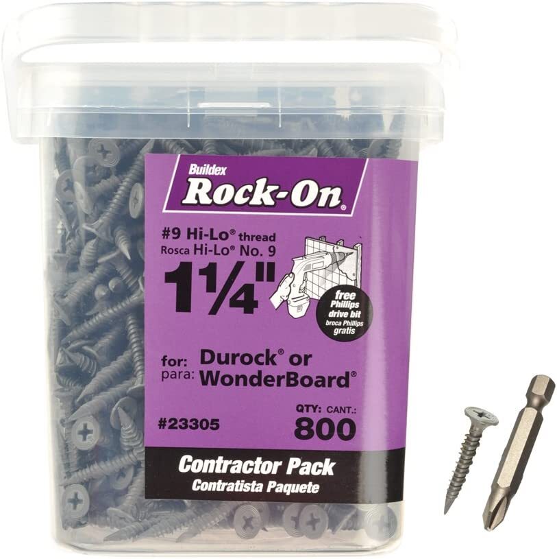ROCK-ON 23305 #9 1-1/4-in Hi-Lo Phillips Round Head Cement Board Screws 800-pk