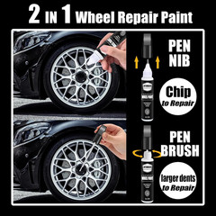 Silver Rim Touch up Paint – Wheel Repair Kit Curb Rash, Quick and Easy Wheel Scr