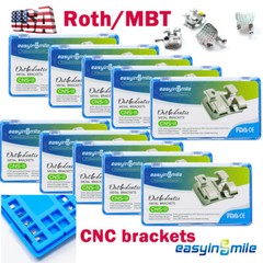 EASYINSMILE Dental Brackets Orthodontic Braces MINI Roth/MBT 022 345 Hook Mesh