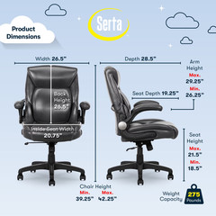 Air Lumbar Bonded Leather Manager Office Chair, Gray Faux Leather