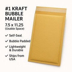 #1 7.25×12 Kraft Bubble Padded Envelopes Mailers Shipping Bags 25/100/200