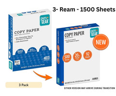 1500 Sheets – Copy Paper, 8.5″ x 11″, 92 Bright, 20 lb., 3 Reams Free Shipping