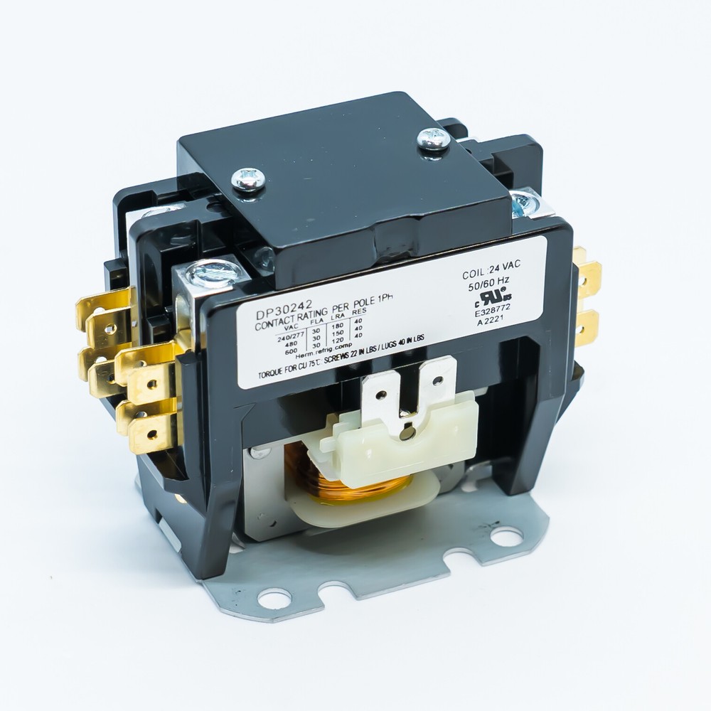 Supco DP30242 Contactor 30 FLA 40 RLA 24 Volts 2 Pole