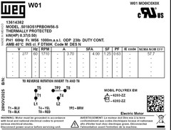 WEG ROLLED STEEL 0.5 HP 4P W56 1Ph 277 V 60 Hz IC01 – ODP – Foot-mounted