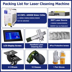 1500W Fiber Laser Cleaning Machine Metal Oil Rust Paint Removal Laser Cleaner US