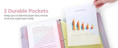Pastel Binder Dividers with Tabs and Pockets – Soft Plastic Dividers for 3 Ring