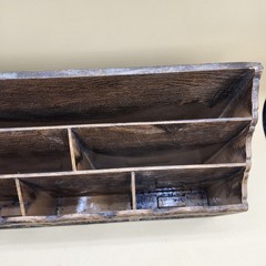 Vintage Lerner Faux Wood Look Plastic Desk Organizer 70s Retro MCM 3 Tier 6 Slot