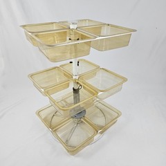 Vintage 3 Tier Rotating Organizer Lazy Susan Style Acrylic Steel Retro MCM