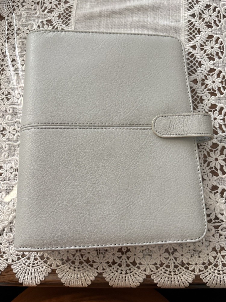Classic Franklin Covey Anna Leather Binder Grey Color , Silver Rings Rare