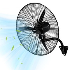 30″ Oscillating Wall Fan, 12974 CFM High Velocity Industrial Heavy Duty Shop Fan