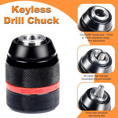 Keyless Drill Chuck for Milwaukee,1/2-20Unf Mount 1.5-13Mm Self-Tighten Drill