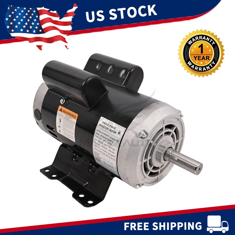 5HP 3450 Rpm Air Compressor Motor 56283138 Fits Ingersoll Rand 230V 7/8” Shaft