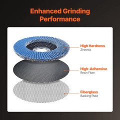 VEVOR Flap Discs 4-1/2″ x 7/8″ Sanding Disc for Angle Grinder 60 Grit 10 Packs