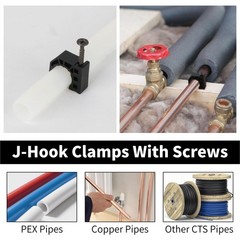 50 Pack 1/2″ Half Clamps JHook with Screws, PEX Clips JClamp for Tubing Pipe …