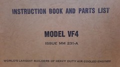 WISCONSIN MODEL VF4 AIR COOLED HEAVY DUTY ENGINES (40 PAGES)(DATED 2-1-1947)